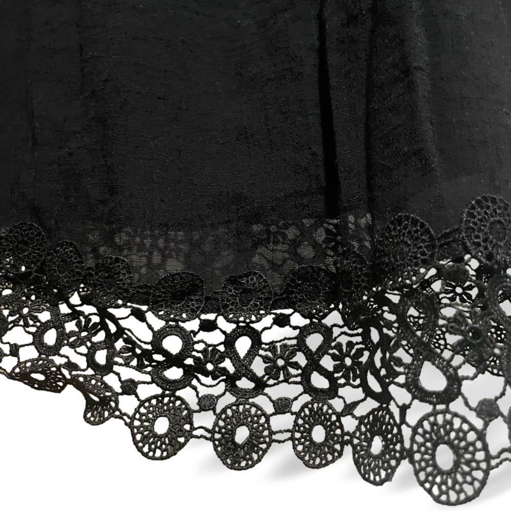 Wrangler Black Boho Mini Dress Bell Sleeve Lace Hem Small - Picture 5 of 11